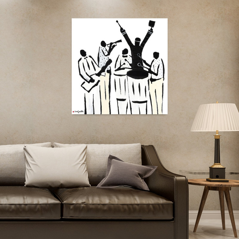 Silhouette, art contemporain abstrait, H 32 po x l 32 po
