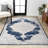 Amee Ornate Medallion Modern Ivory/Navy Rug-1044855311