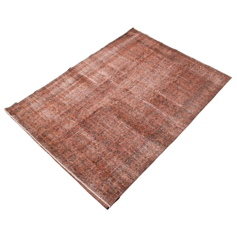 Tapis brun en laine noué à la main de conception unique 2000 pi 6 pi 8 po x 10 pi 4 po Ofilia