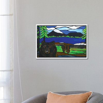 Bear Photobomb by Rachel Olynuk - Painting on Canvas
