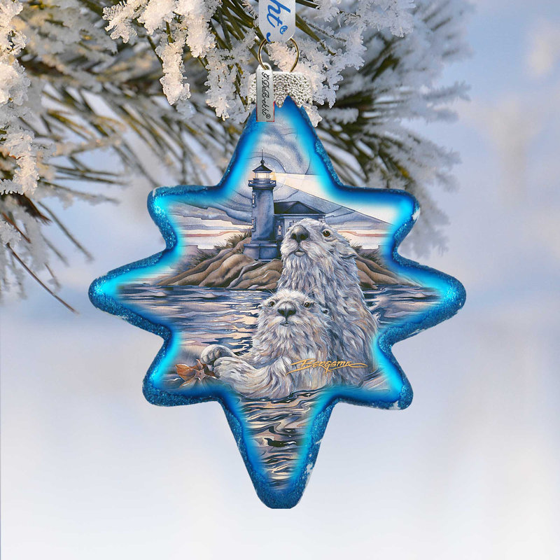 Holiday Splendor 4'' Handmade Glass Animals Holiday Shaped Ornament
