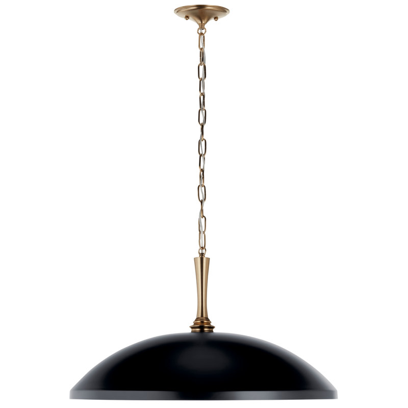 Luminaire suspendu en forme de dôme à 1 lumière Tonilyn, H 17,25 po x l 12,75 po x P 24,25 po, Noir