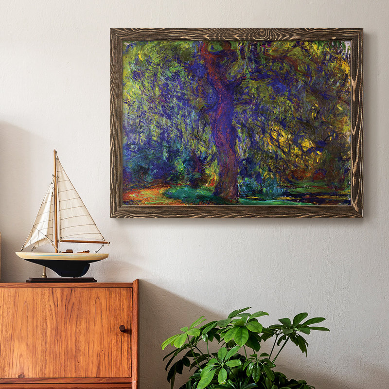 «Weeping Willow 1», reproduction d'art sur toile encadrée 1, Noyer, H 26 po x l 38 po x P 1,5 po