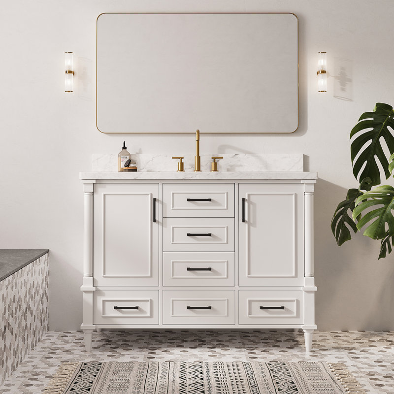 48" Fully Assembled Freestanding Bathroom Vanity With Top, 48"