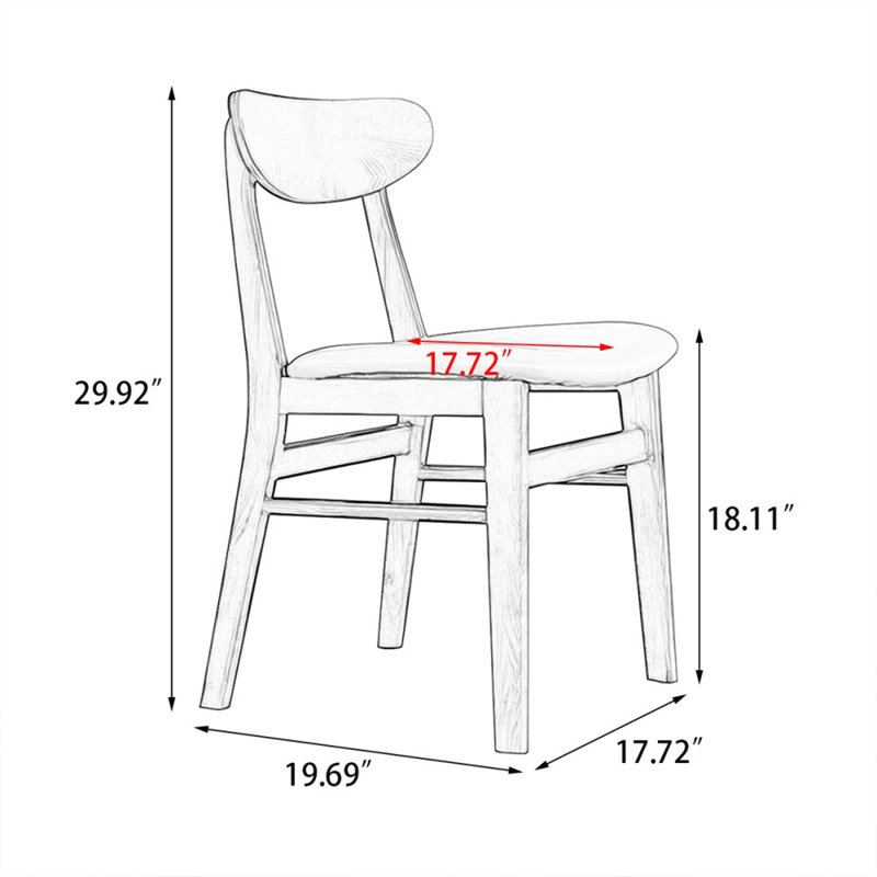 Coffee Solid back side Chair(Set of 2)