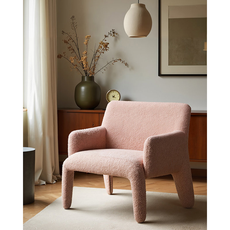 Chaise d'appoint en sherpa Wabi-Sabi pour usage domestique