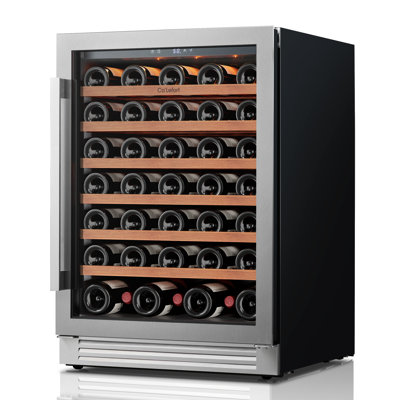 24" 54-Bottle Single Zone Built-In Wine Cooler Frost Free Fridge With Dual Layer Tempered Glass Door | Fridge.com