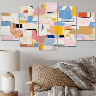 Ephemeral Thoughts Of Colorfields I - Abstract Canvas Print - 5 Panels
