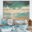 Vagues blanches et bleues, vue aérienne IV - plage sur bois