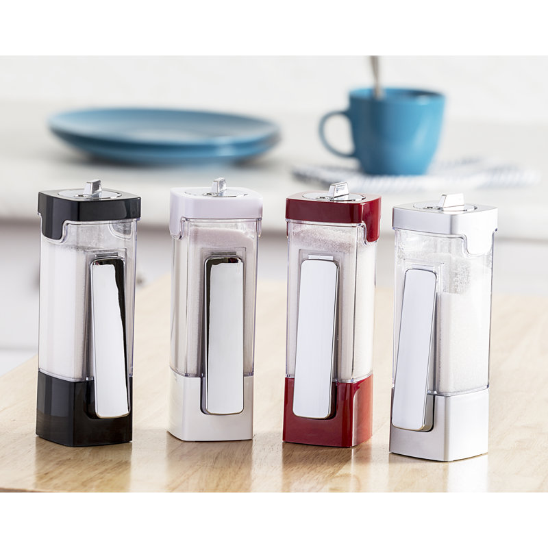 Harlan Sugar Dispenser with Lid, Black/Chrome