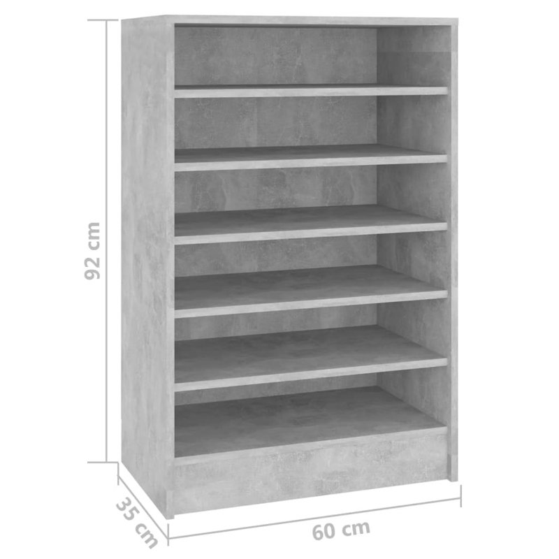 Shoe Cabinet Engineered Wood, Concrete Grey