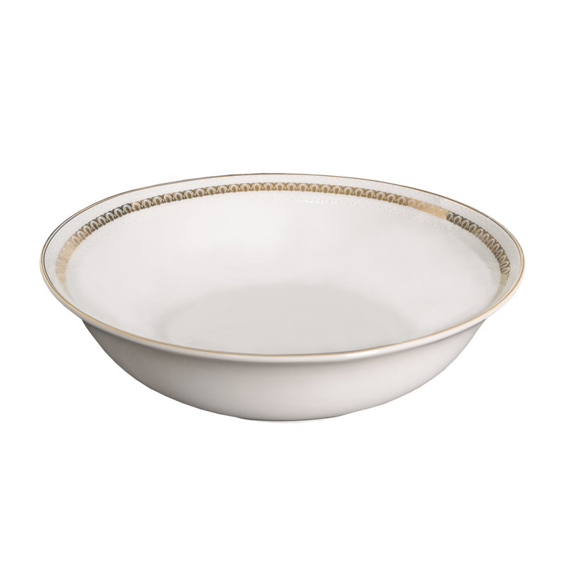 Elegant White Porcelain Round Dinnerware Set - Service for 8