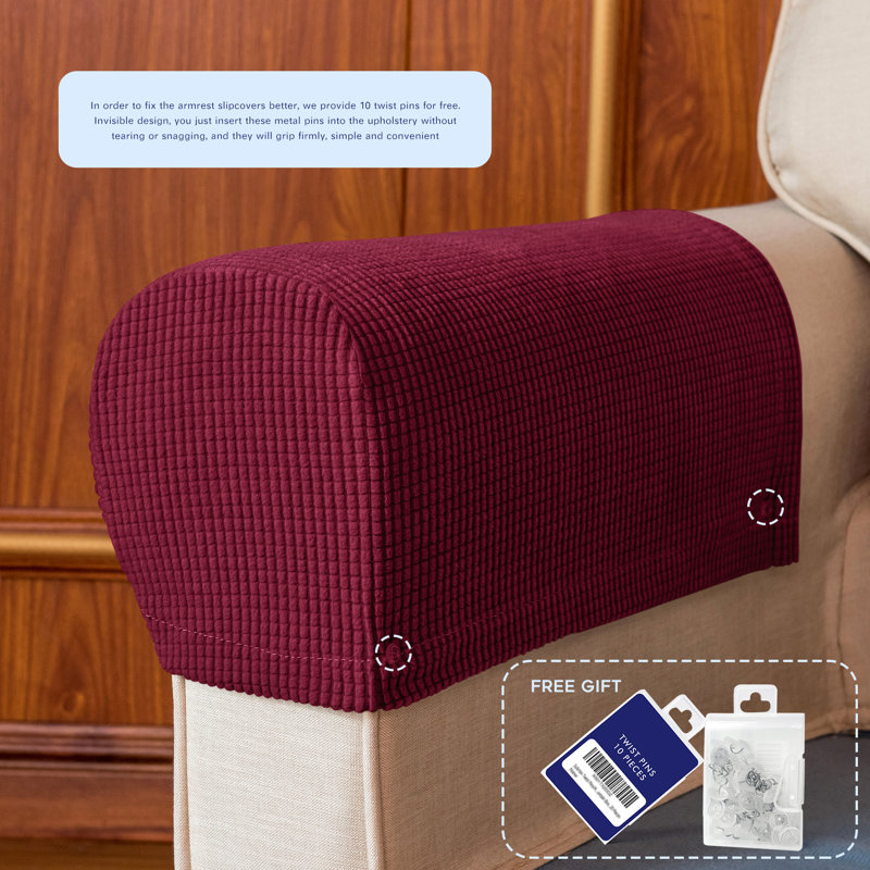 Box Cushion Sofa Slipcover, Red