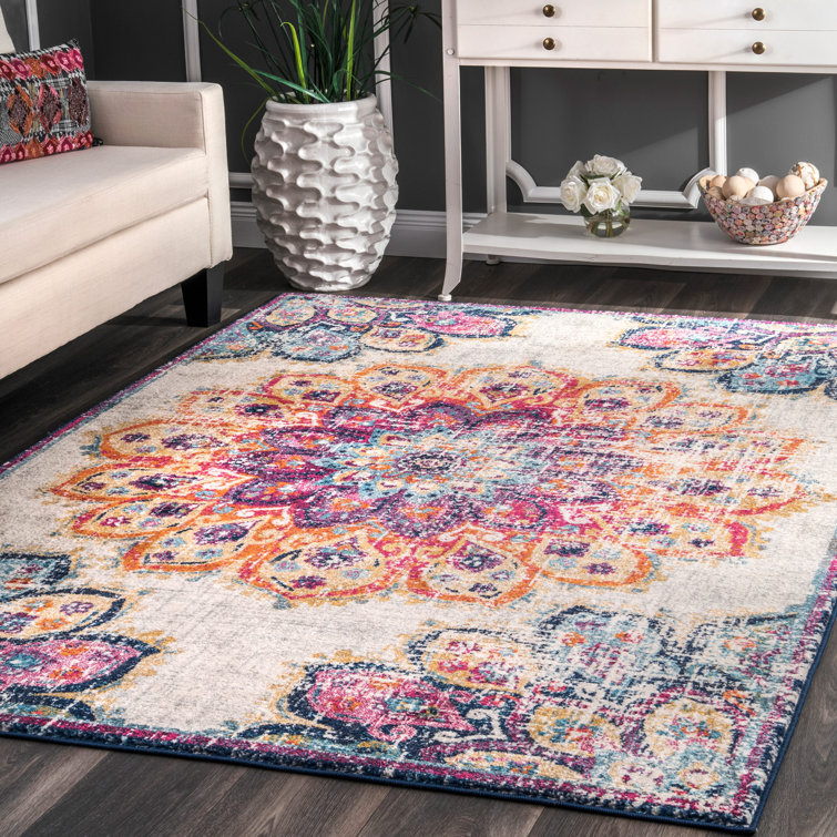 Tapis rouge / jaune floral Lavery