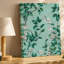 Toile, illustration botanique sereine avec branches complexes et art mural vert luxuriant, feuilles contre une menthe douce, art mural sur toile-18437132