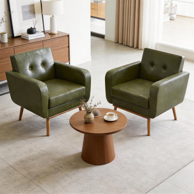 Donka Solid Wood Upholstered Armchairs