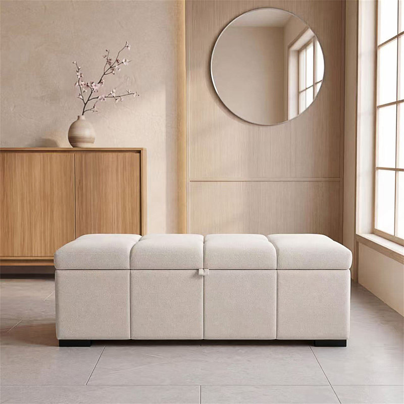 Banc de rangement moderne pour chambre à coucher avec compartiment caché