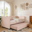 Lit de jour avec lit gigogne simple sans sommier, avec port USB et adorable forme de vague-1763544195