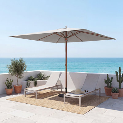 Rydal 10ft Square Aluminum Pulley-operated Upright Round Luxury Umbrella