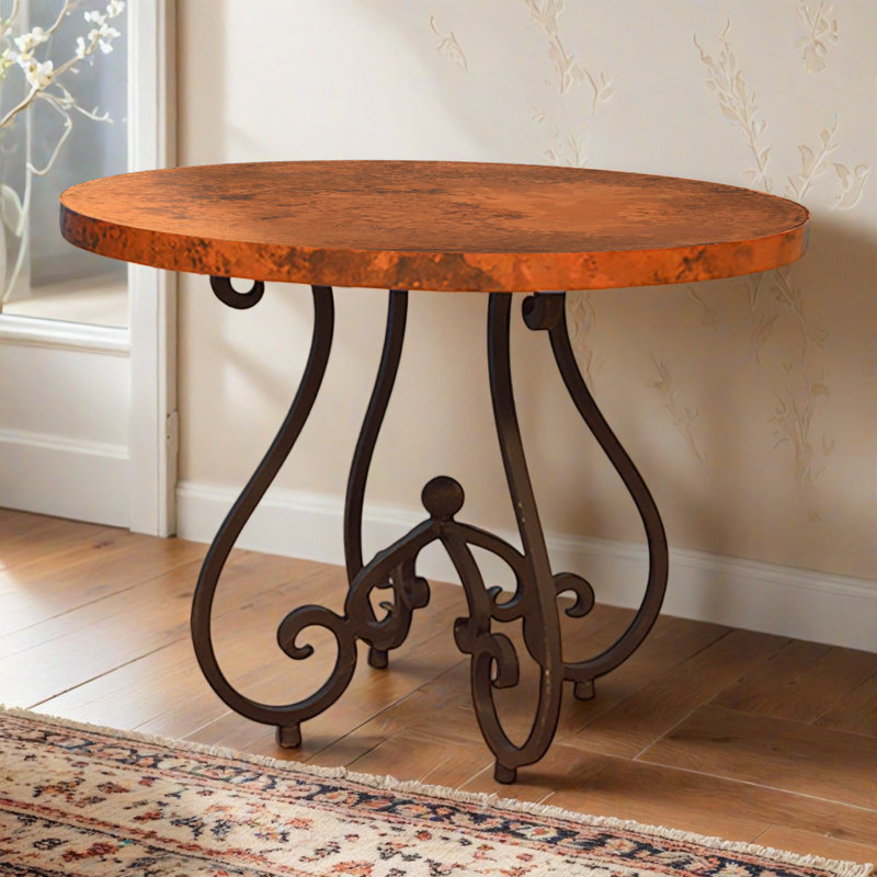Table d'appoint en fer et cuivre