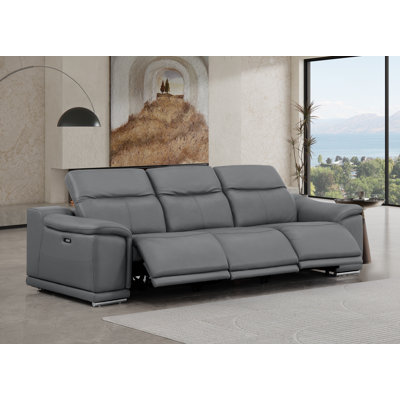 Genuine Leather Sofa With 3 Power Recliners