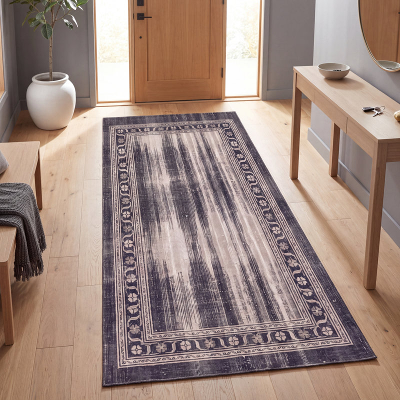 Tapis Uchisar moderne, gris et noir uni vieilli, lavable à la machine, antidérapant, à poils courts, pour intérieur et extérieur, adapté aux animaux domestiques, idéal pour le salon, la chambre, la salle à manger, l'entrée, le corridor ou le bureau.