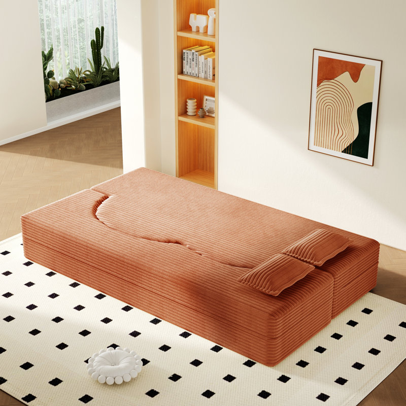 Canapé-lit moderne avec 2 coussins, canapé-lit convertible en mousse pour le salon, H 30 po x l 78 po x P 39,8 po