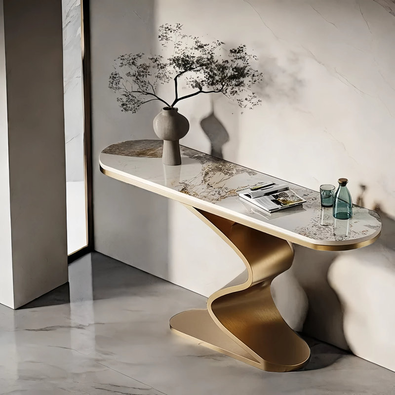 Guillame, 33.5" H x  55.1" W x 13.8" D, Champagne Gold
