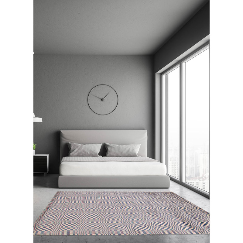 Tapis unique crème et bleu unique de 5 pi 4 po x 7 pi 7 po Kashkuli Gabbeh