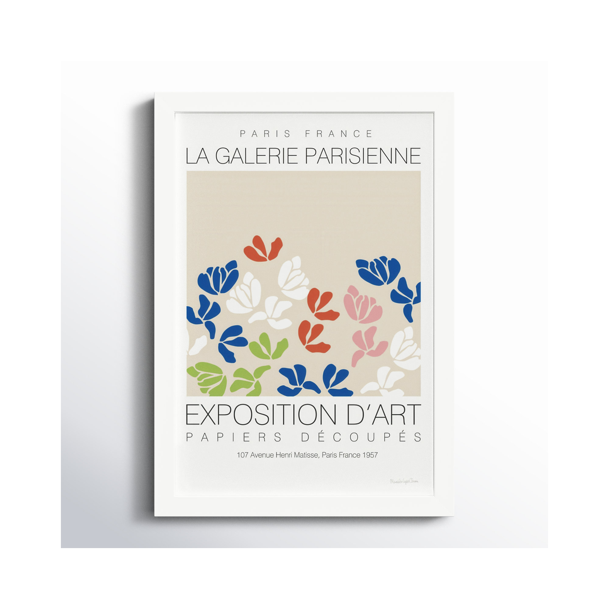 Fleurs De Matisse by Mercedes Lopez Charro, 12" W x 17" H, White