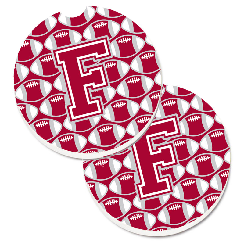Sous-verre de football, F, Rouge / Blanc