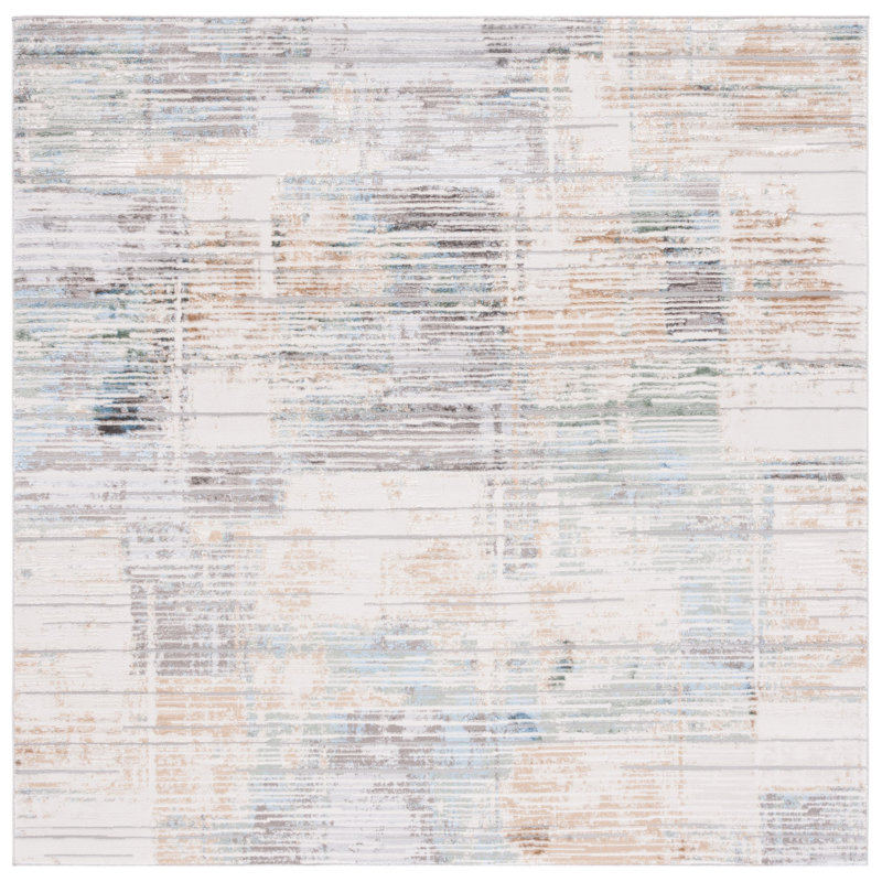 Bel Air Performance Abstract Rug, Square 6'7"