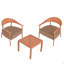 Ensemble de chaises d'appoint 2 pièces avec table basse