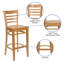 Tabouret de bar en bois Ladder Back-156952304