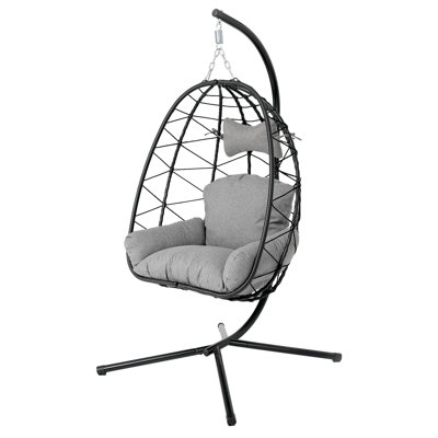 Space Saving Hammocks Hanging, Pe Rattan Metal Modern Patio Chair