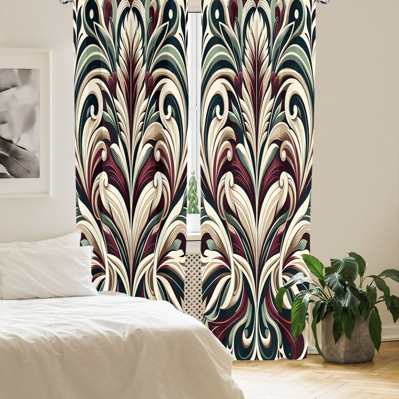 Kanesha Semi Sheer Curtain Pair, 56" W x 63" L