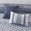 Ensemble d'édredon 7 pièces jacquard bleu marine