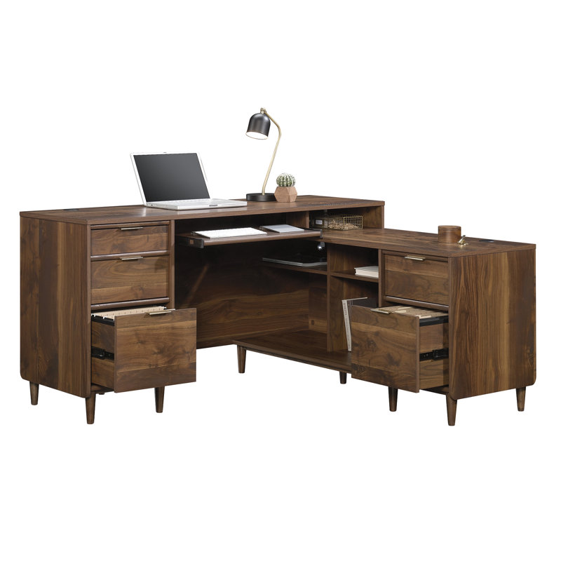 Vosburgh L-Shaped Solid Wood Base Executive Desk