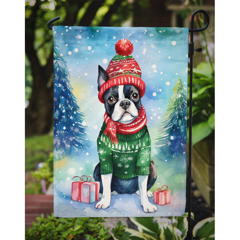Polyester double face Noël, H 15,5 po x l 11,25 po