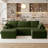 107" Corduroy U-Shaped Sectional Sofa with Storage, Modular Deep Seat Couch for Living Room-481165346
