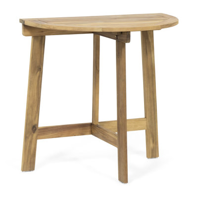 Outdoor Half-Round Folding Acacia Wood Bistro Table