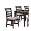 Ensemble de table de salle à manger 6 pièces de couleur noire et 4 chaises d'appoint 1 banc et coussins rembourrés en tissu Mobilier de salle à manger en bois massif