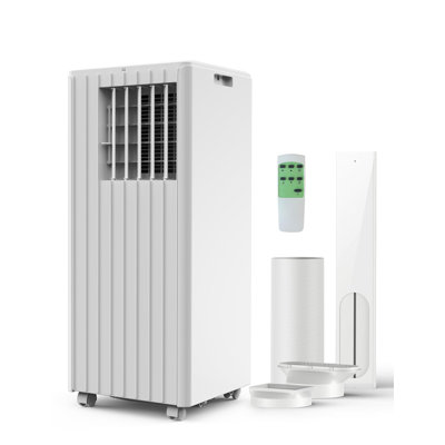 8000 BTU Portable Air Conditioner, Complete Window Kit & Remote Included - Easy Setup, Cools 350 Sq. Ft Rooms, 3-in-1 AC Unit with Dehumidifier & Fan, 24-Hr Timer, Sleep Mode, Quiet Operation, White