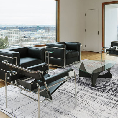 Mad Men Griff Metro Black&White Recycled P.E.T Area Rug