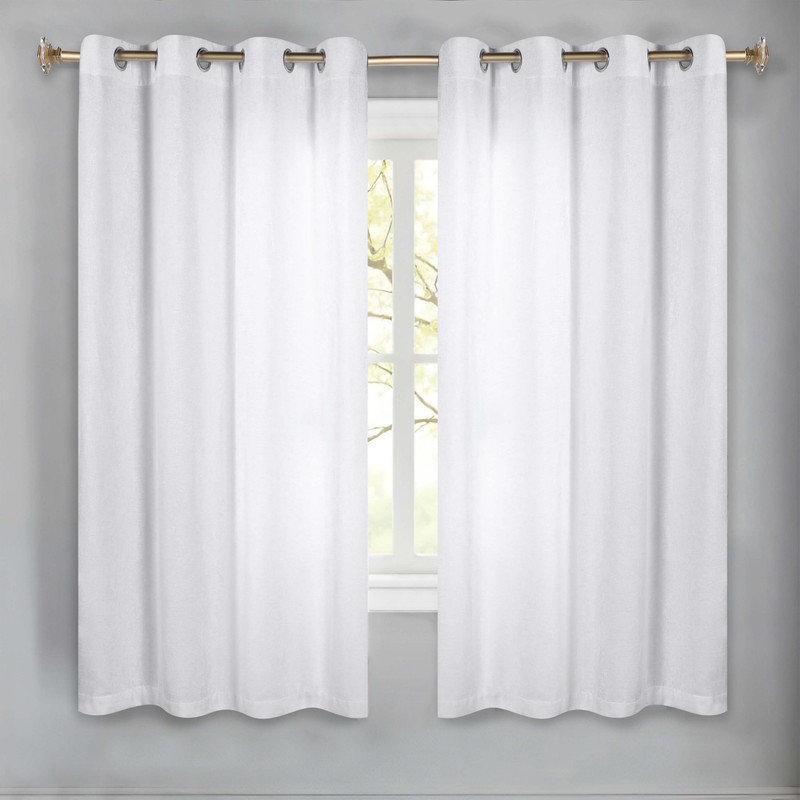Ensemble de rideaux en chenille avec œillets lavables à la machine, Gris anthracite, L 52 po x L 63 po