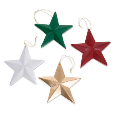 Colourful Light Wood Ornaments (Set Of 4)