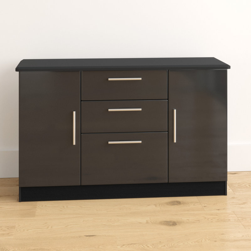 Rau 127.5cm Sideboard, Black Gloss