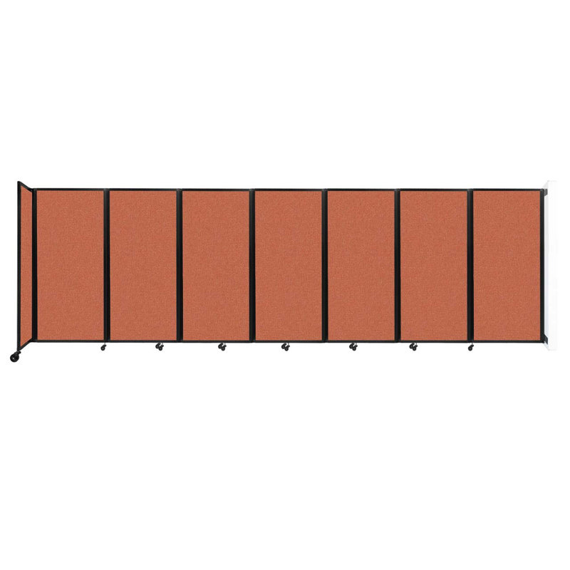 11 - Cloison pliante à panneaux, 7, H 72 po x l 234 po x P 12 po, Papaye