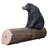 Black Bear on a Log Sculptural Bench