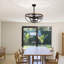 Ventilateur de plafond 26 po avec finition imitation grain de bois et finition noire matte Mathes de Mathes